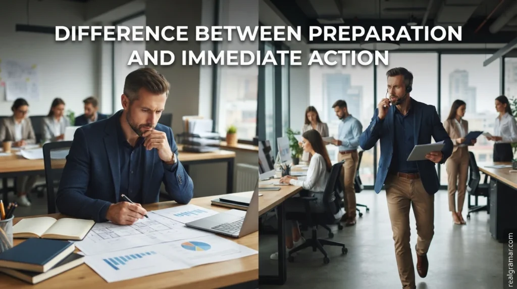 Difference Between Preparation and Immediate Action