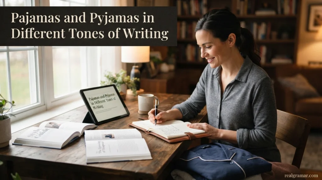 Pajamas and Pyjamas in Different Tones of Writing