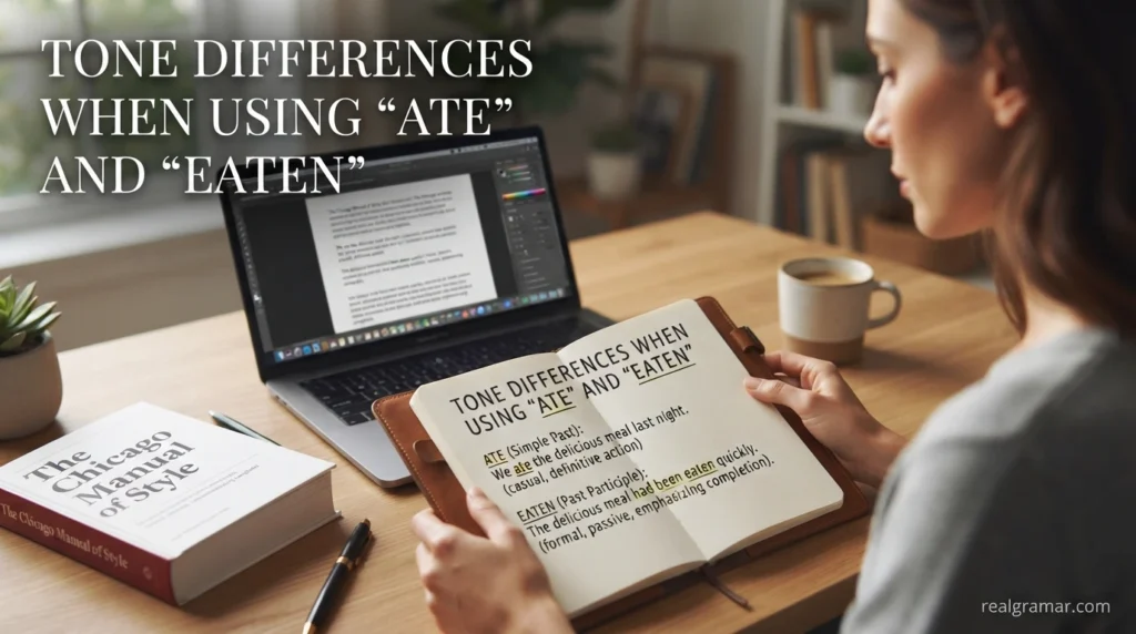 Tone Differences When Using “Ate” and “Eaten”