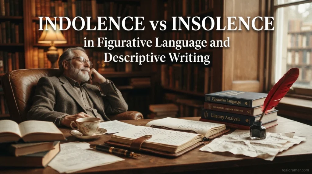 Indolence vs Insolence in Figurative Language and Descriptive Writing