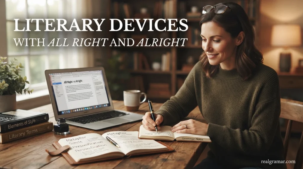 Literary Devices With All Right and Alright
