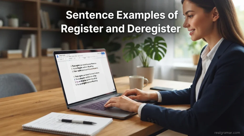 Sentence Examples of Register and Deregister